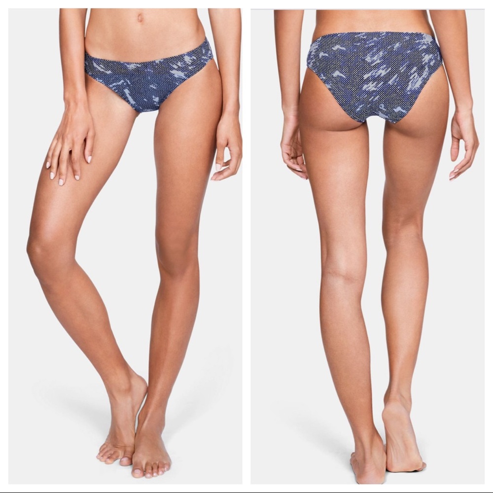 Under Armour Microthread Blue Swim Bikini Bottom S
